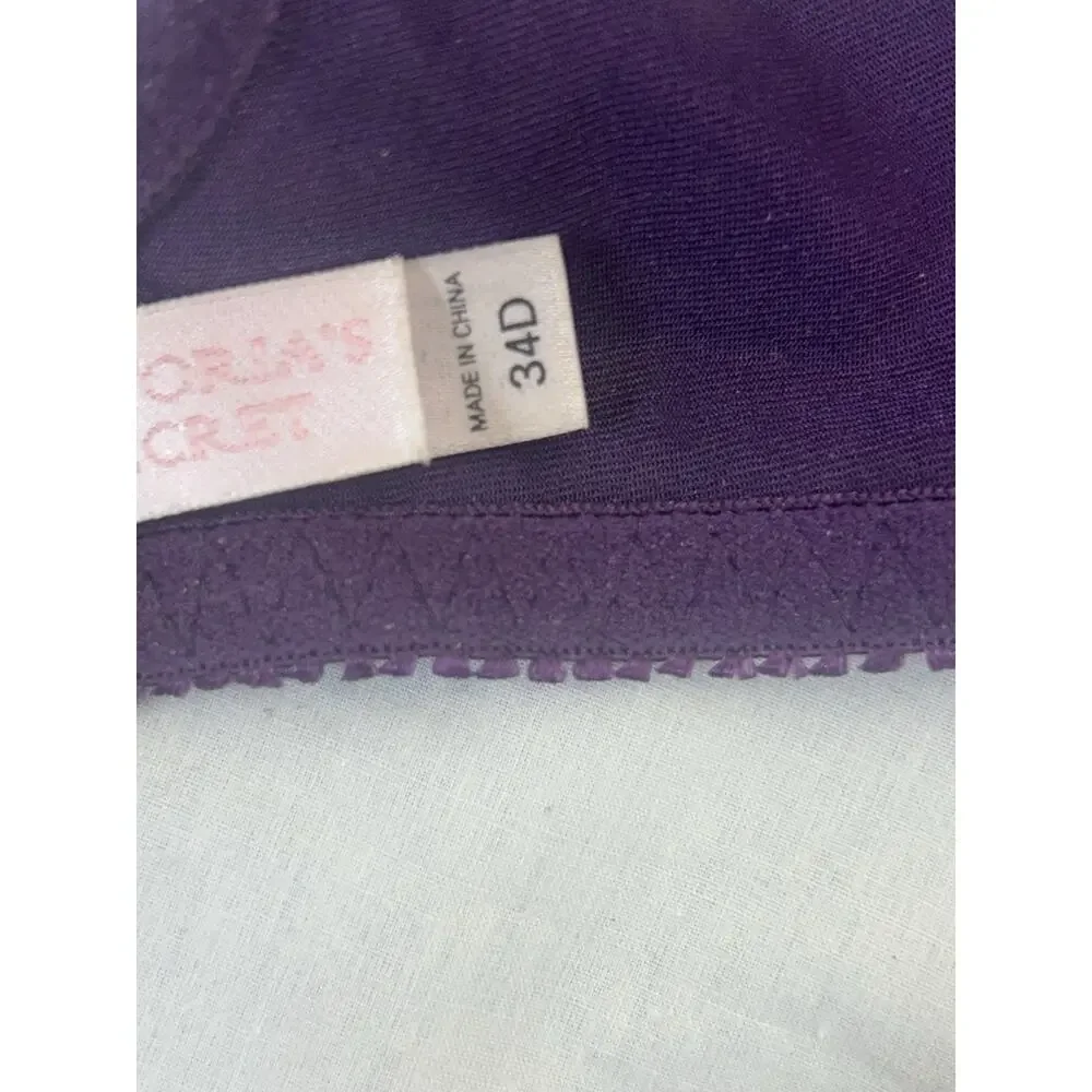 Vintage‎ Victoria's Secret Lace Bra Underwire Women's 34D Purple